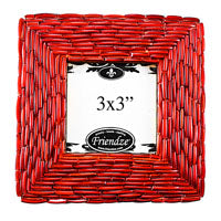 3x3in Red Glass Bangle Picture Frame, ea