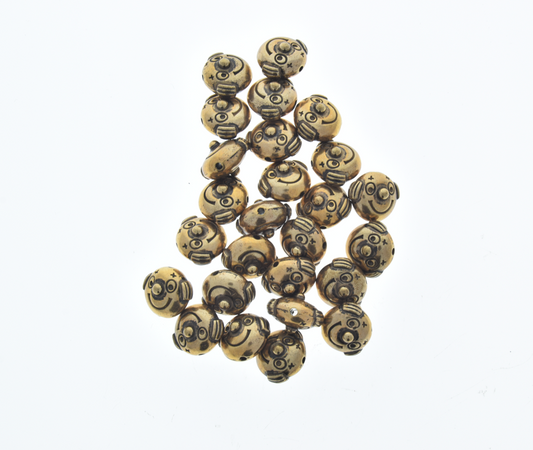12mm x 13mm Antique Gold Smiling Clown Face Beads, 21 beads