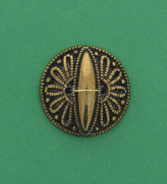 26mm Fanned Cabochons, Antique Gold, pack of 6