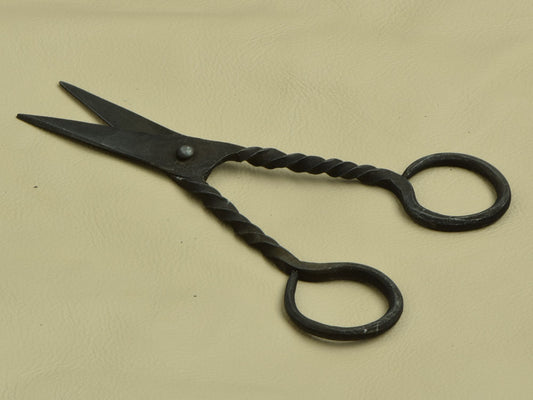 Scissors, forged steel hand made retro scissors, antique round handles forged steel, each J555BK