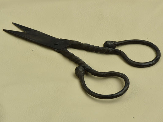 Scissors, forged steel hand made retro scissors, antique round handles forged steel, each J551BK