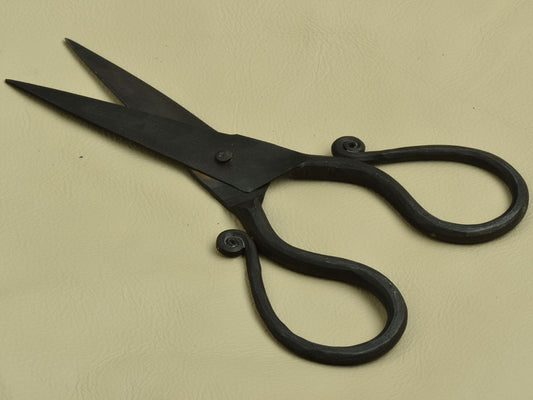 Scissors, forged steel hand made retro scissors, antique round handles forged steel, each J549BK