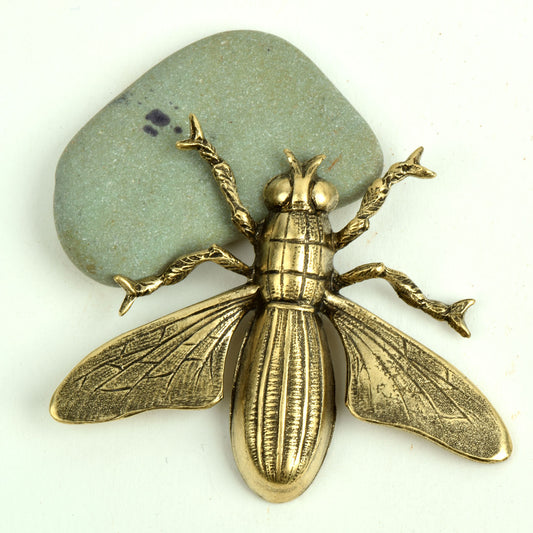 Fly Charm, stamped platged Antique Brass, sold by each