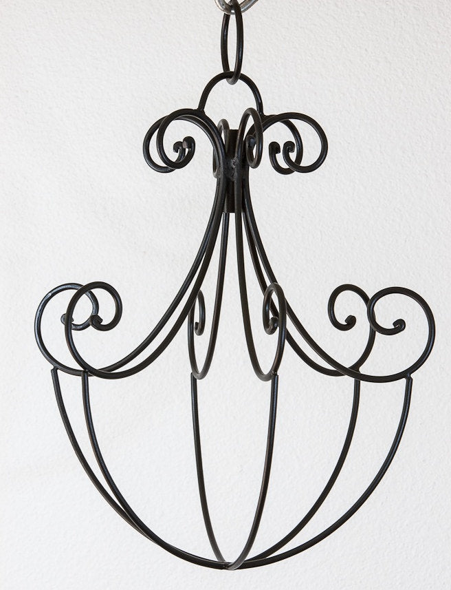 Wire Cage Chandelier Pendant light fixture Black FRAME, for painting wiring or beading, 1 Each (IC-105)