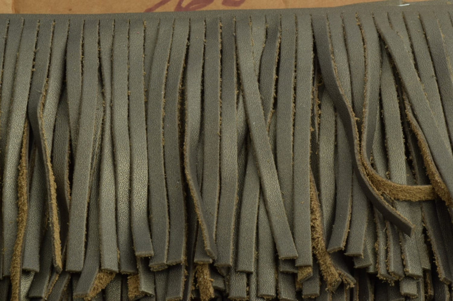 Gray Leather Fringe for embellishment of purses, jackets or other accessories, Sold by the foot (30 cm) - C1026_68