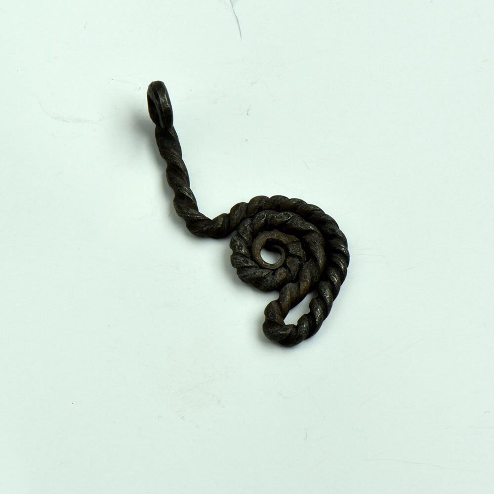 Vikings Norse Rope Twist Pendant, 68mm, forged Black Steel, Each