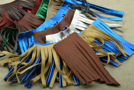 Leather Fringe Tassel Remnants, assorted colors, sold by 1/2 pound