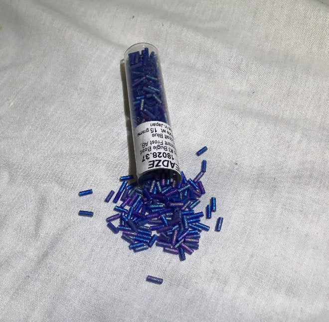 Japanese Matsuno Glass Bugle Beads, cobalt blue