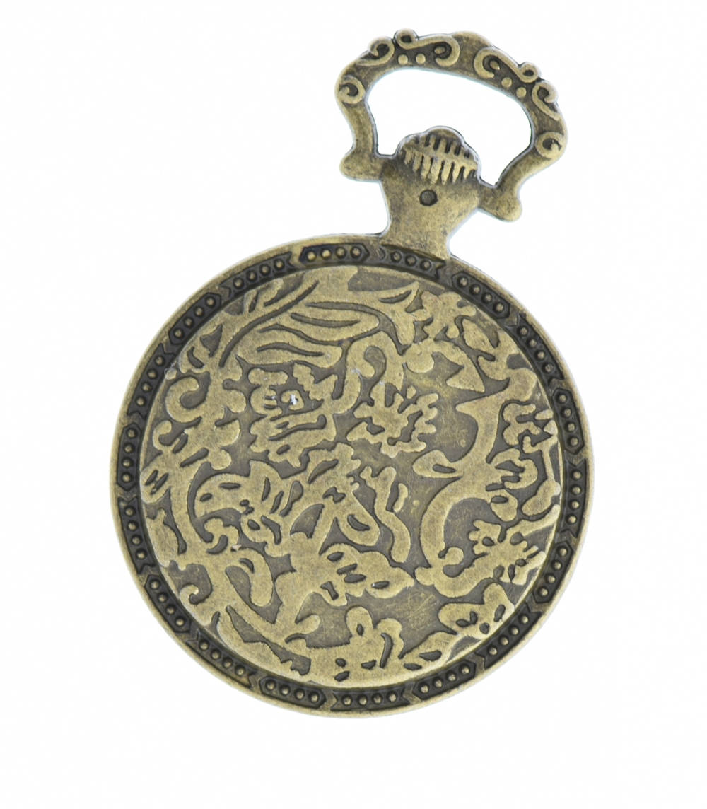 Bezel Pendant Pocket Watch Case, 27mm setting, Pack of 2 P4418AG