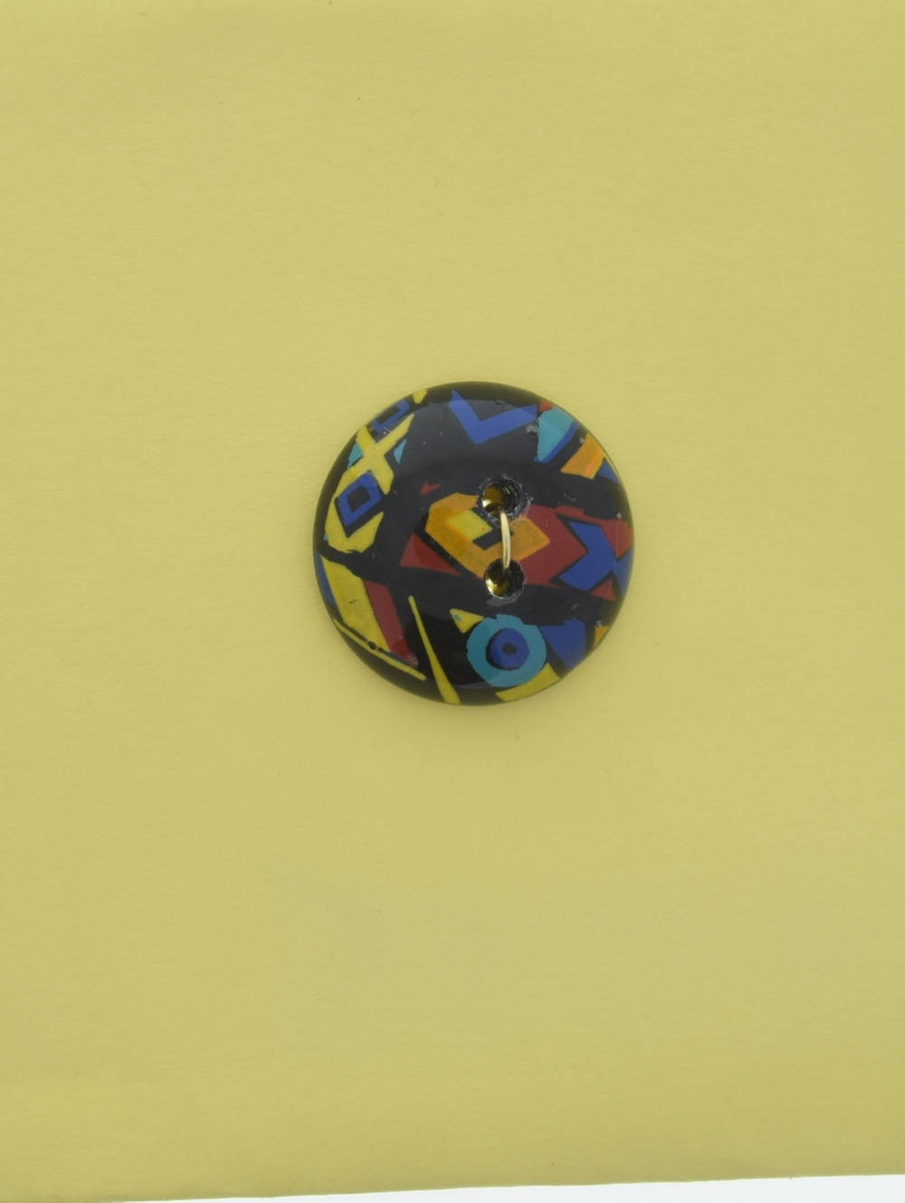 Vintage Button, 2 hole, 19mm, fiesta pattern, made in Germany, pack of 4