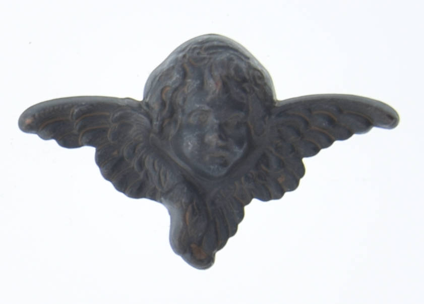 43mm Vintage Winged Angel Fairy Cherub Stamping Charm, rustic or classic silver, Made in USA, Pack of 2 or 1 Gross