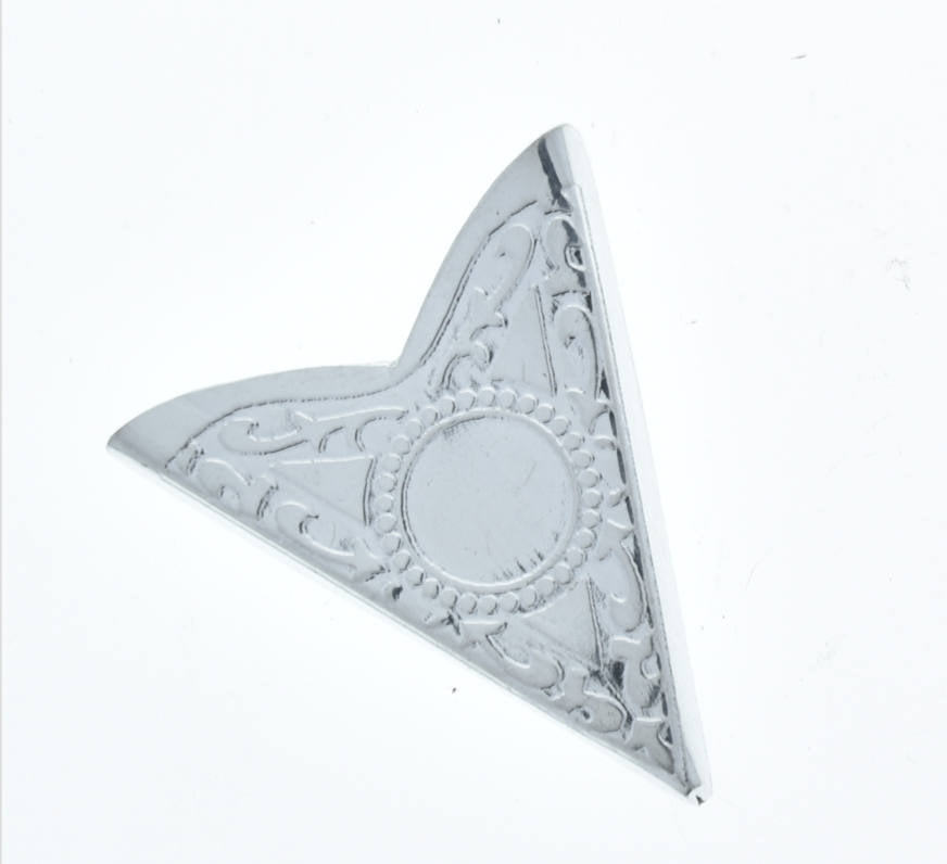 Collar Tip Western Collar Tip, 32x35mm Fancy Scrolled Collar Tip Shiny Silver finish pk/2, 02619AS