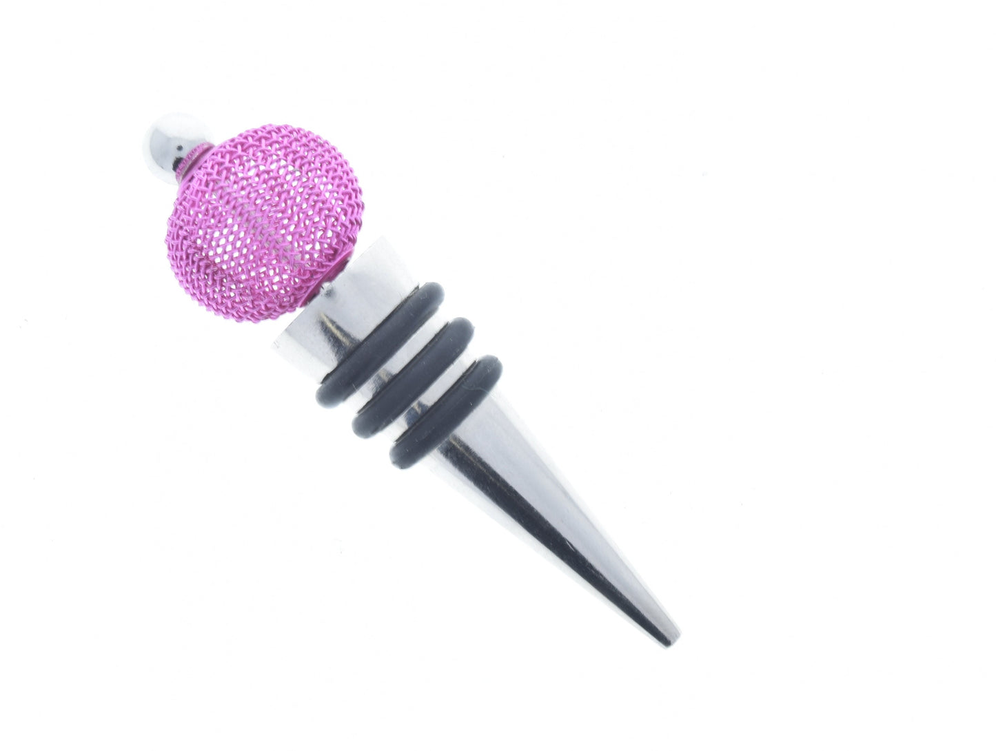 Pink Crystal Wine Stopper, Steel Alloy, 4", WS-1, each