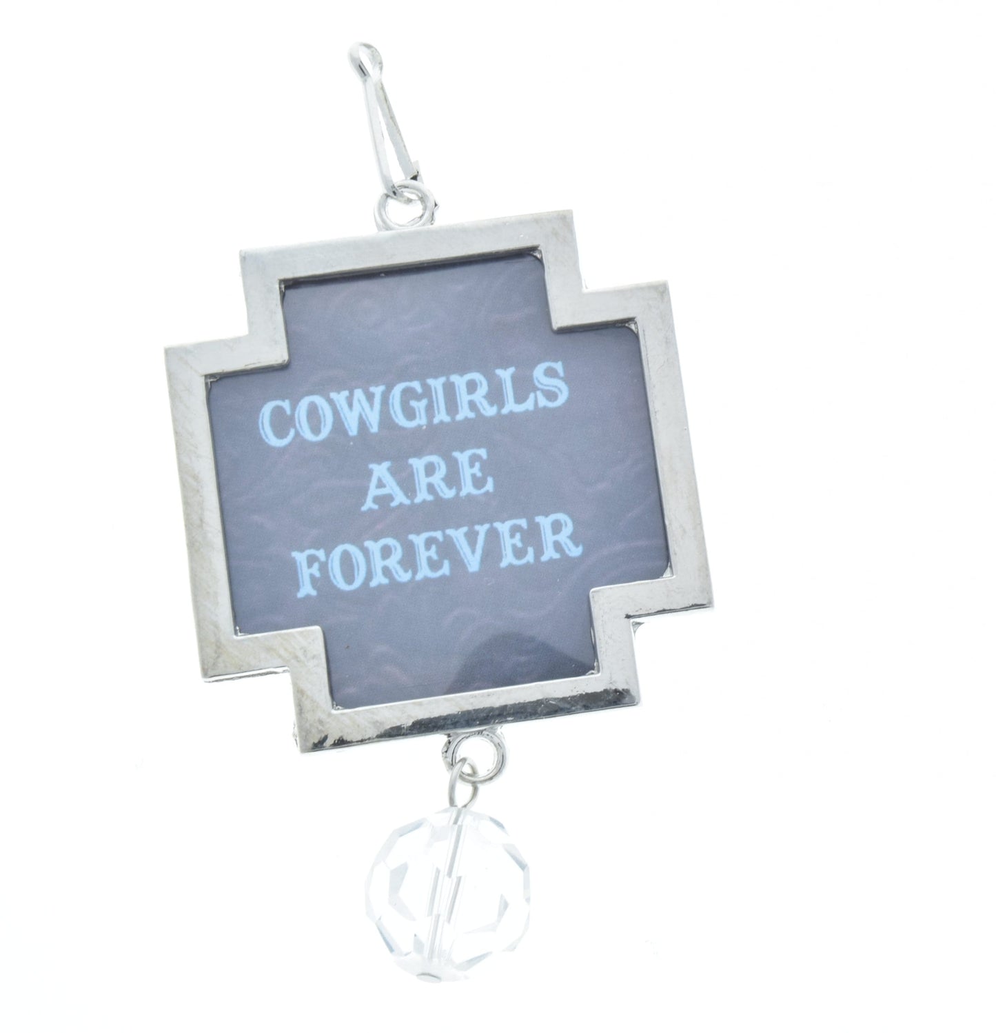 Vintage Campfire Cowgirl Art Crystal pendant, Multi, 48mm, Pack of 3