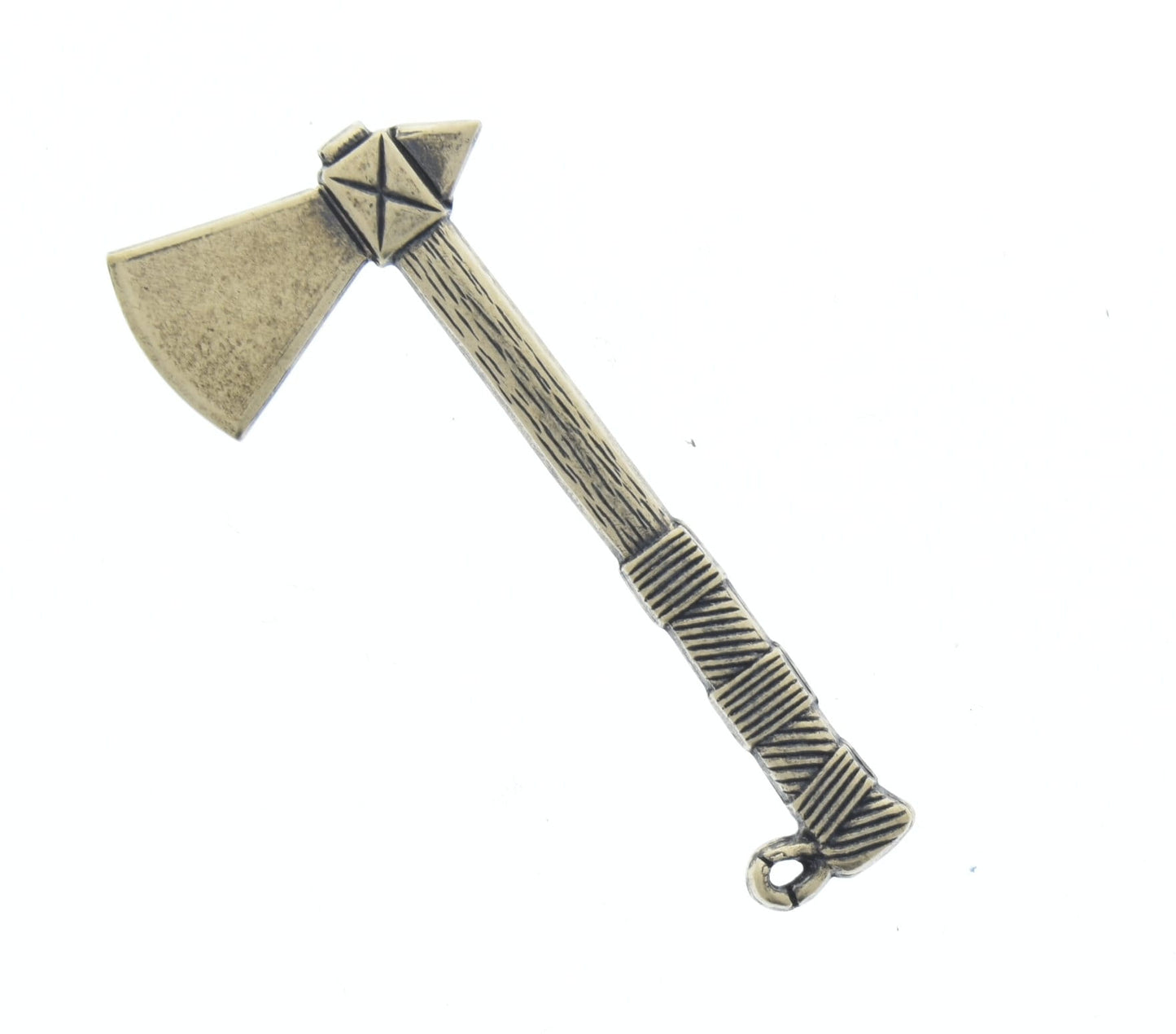Axe Charm, antique gold, made in USA, 47mm, pack of 2