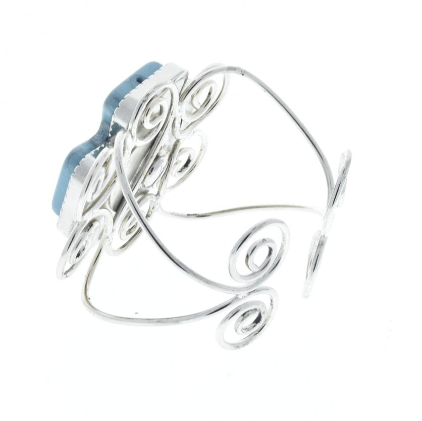 Turquoise Concho Cuff Bracelet, Antique Silver, sold by each