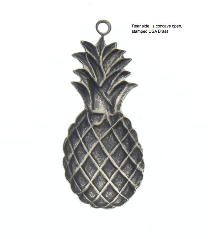 Pinapple Charm, 28mm, antique gold, Pack of 3