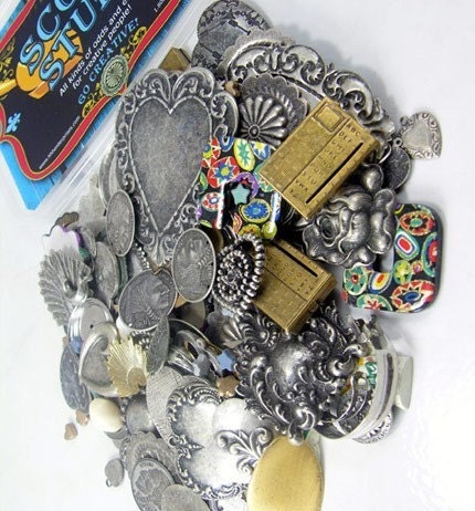 Metal Charms and Stampings Grab Bag, 1/2 pound, Made in USA