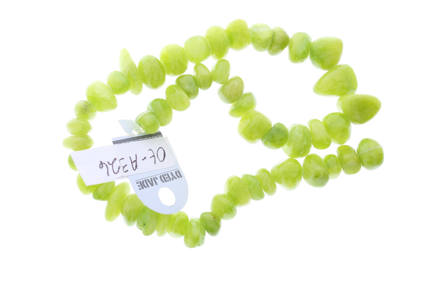 Green dyed jade beads, nuggets, 13mm x 18mm (.72x1in), Each strand