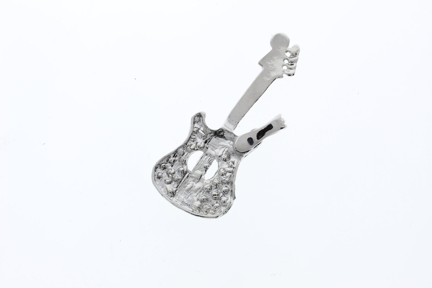 Crystal Guitar Pendant with Magnetic Clasp, 88x37mm, Crystal AB and Silver, each