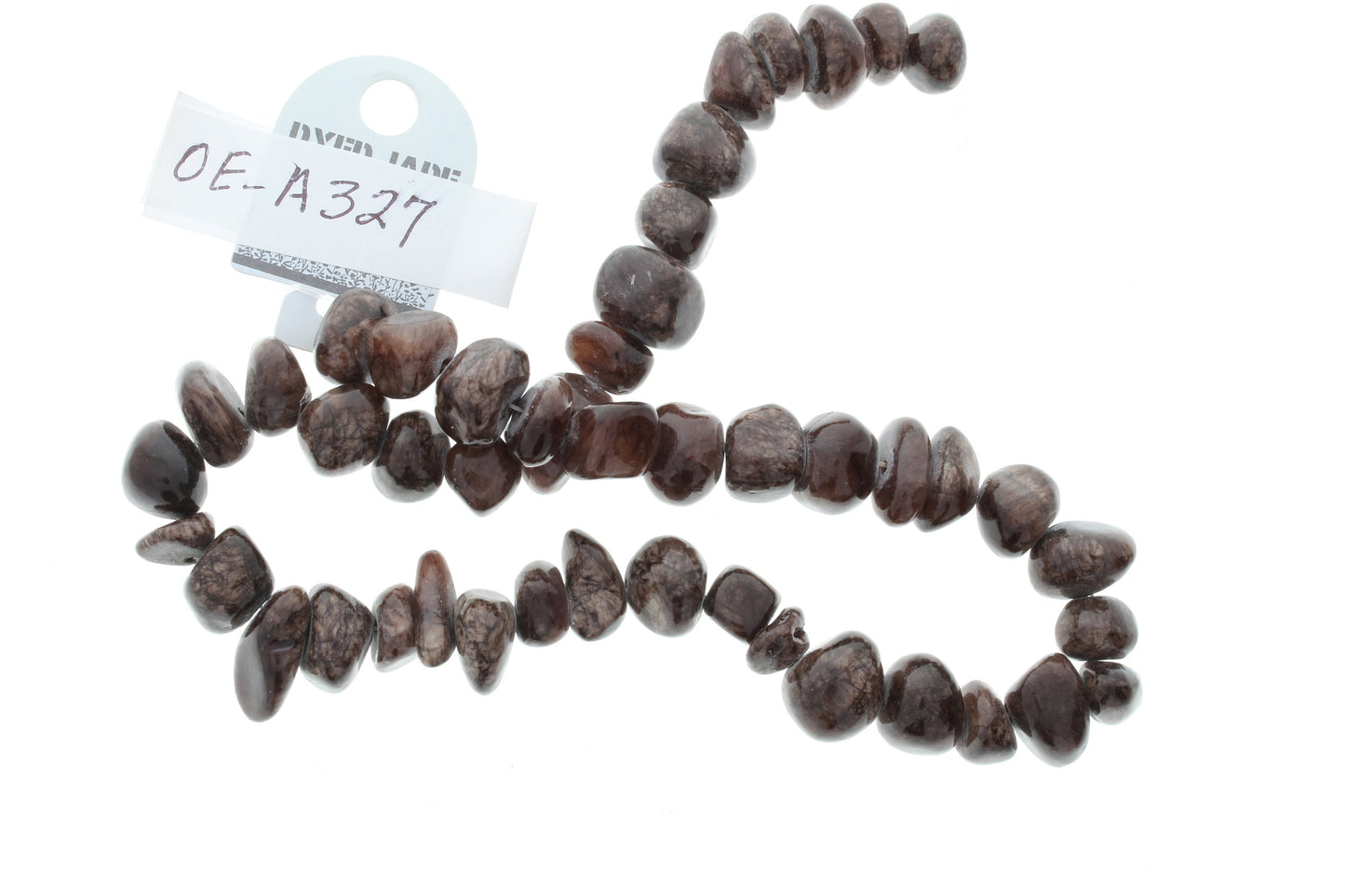 Brown dyed jade beads, nuggets, 13mm x 18mm(.72x1in), OE-A327