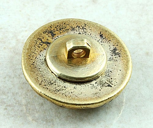 30mm Gold Quilted Buttons, French Inspired Design, Shank Back, 1,18", 2 per pack