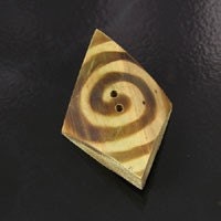 Bamboo Wood Swirl Buttons, brown, 51mm, pack of 3