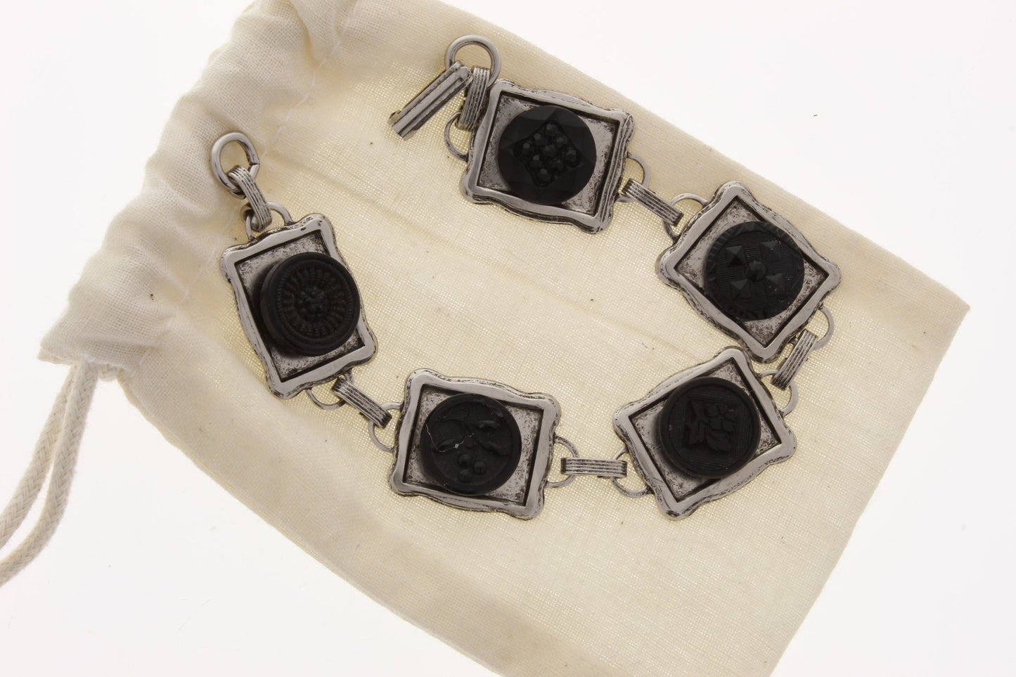 Vintage button bracelet, circa1860-1910 buttons, made in USA, Each