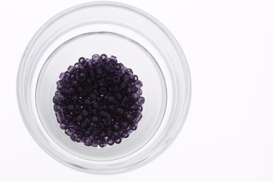 Japanese Glass Seed Beads 6/0, transparent dark amethyst Purple, 16 grams