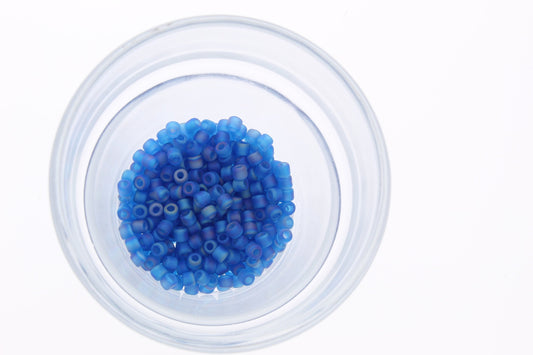 Matsuno 3.6mm Japanese Seed Beads 6/0, transparent frost ab aqua blue, 16 grams,