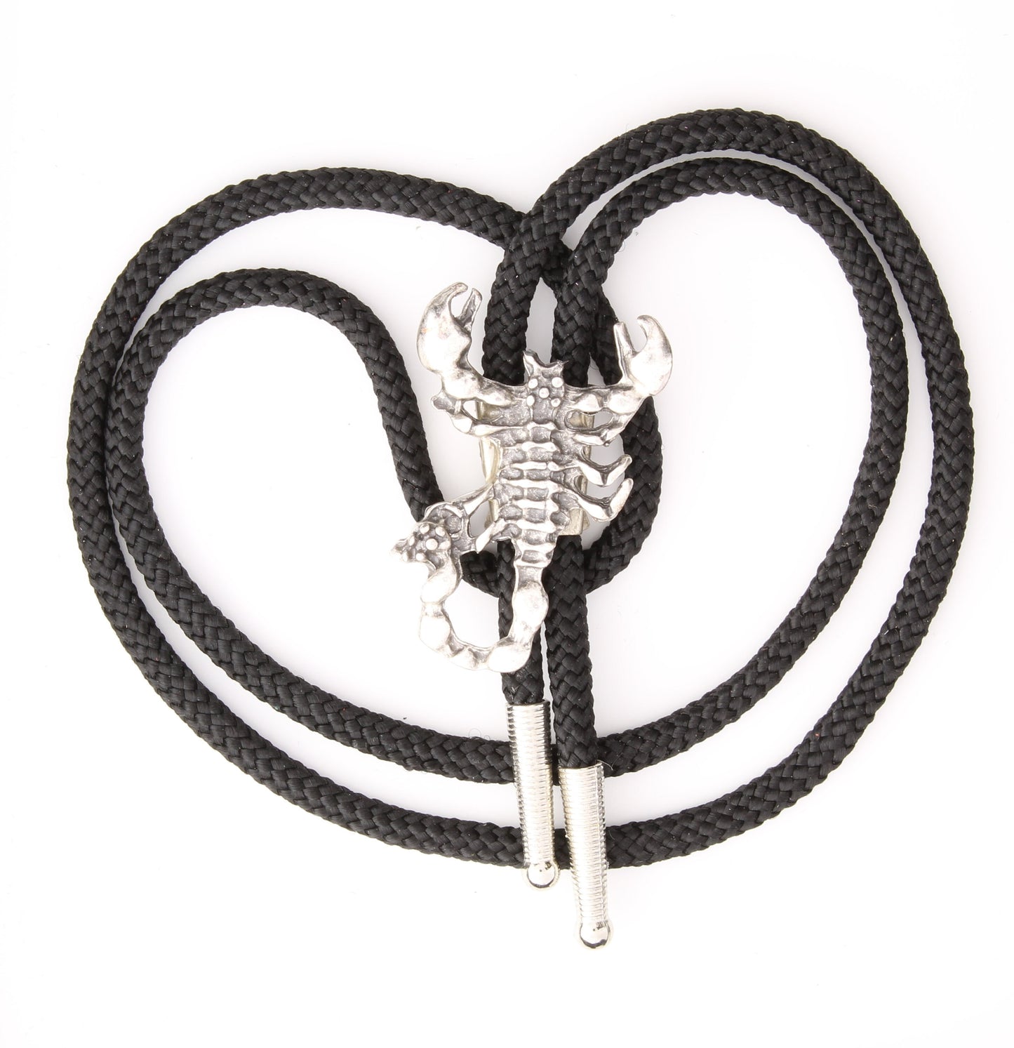 Scorpion Western Bolo Tie, Antique silver, 36" black or red cord, Made in USA, Each