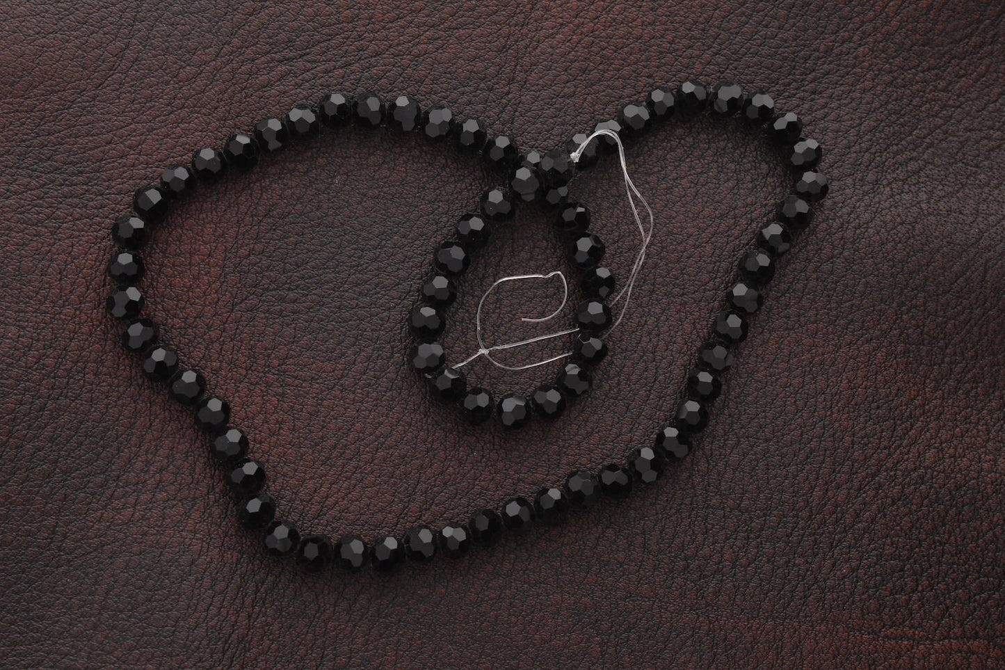 Black Round Faceted Fire-n-Ice Crystal Beads, 6mm, strand