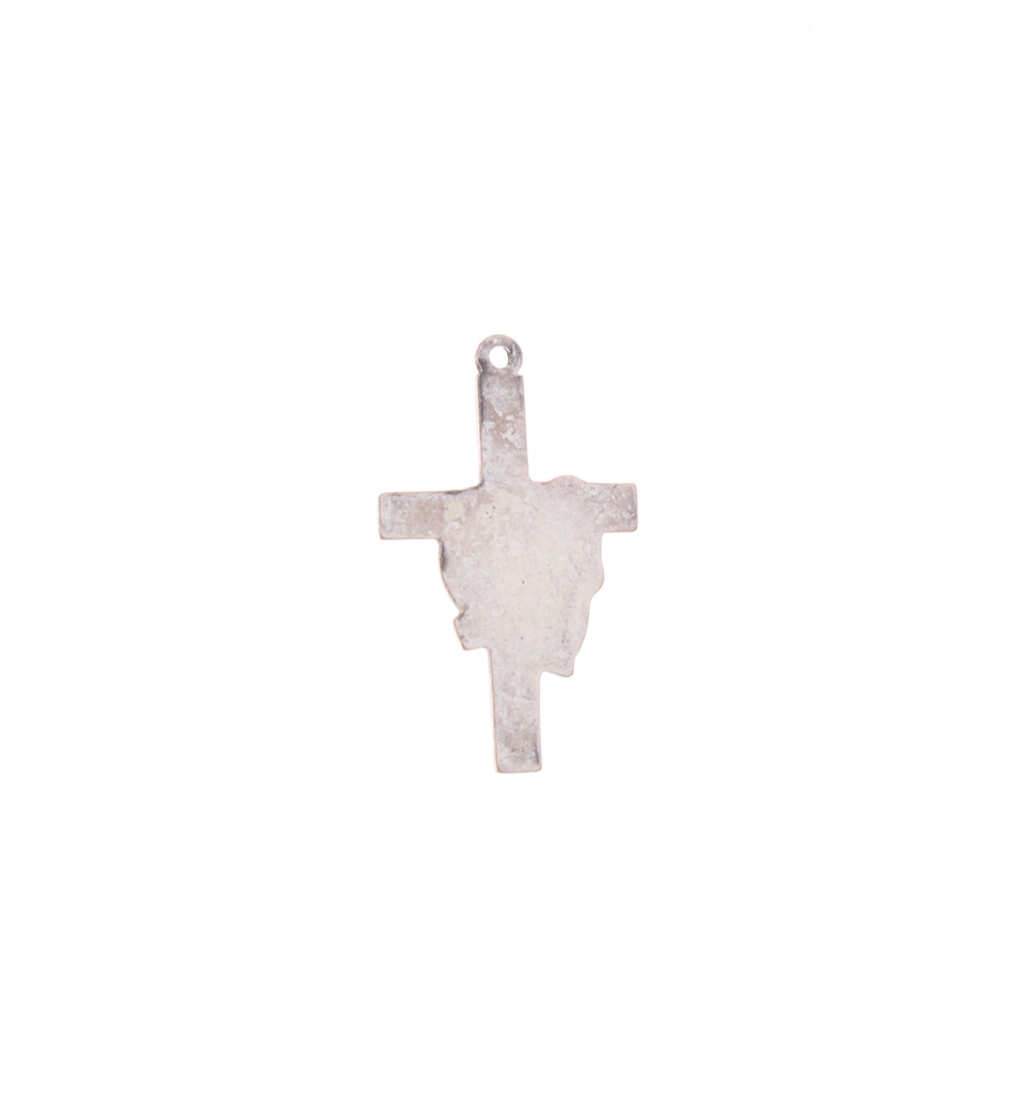 United Methodist Cross Charm with drape, Classic Silver, 25mm, pack of 6