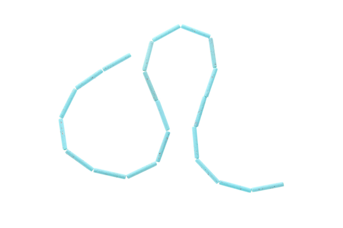 Lucite Tube Beads Chinese Turquoise Lucite Tube Beads, 12 inch Strand