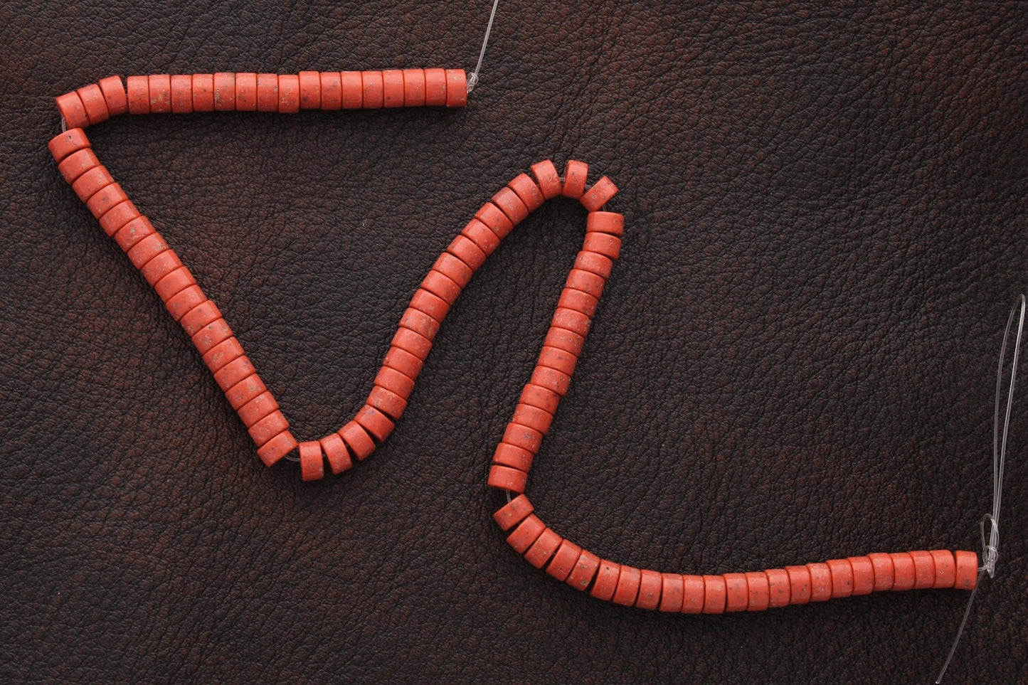 Dark Salmon Coral Lucite Disc Beads, 6mm, pack of 95