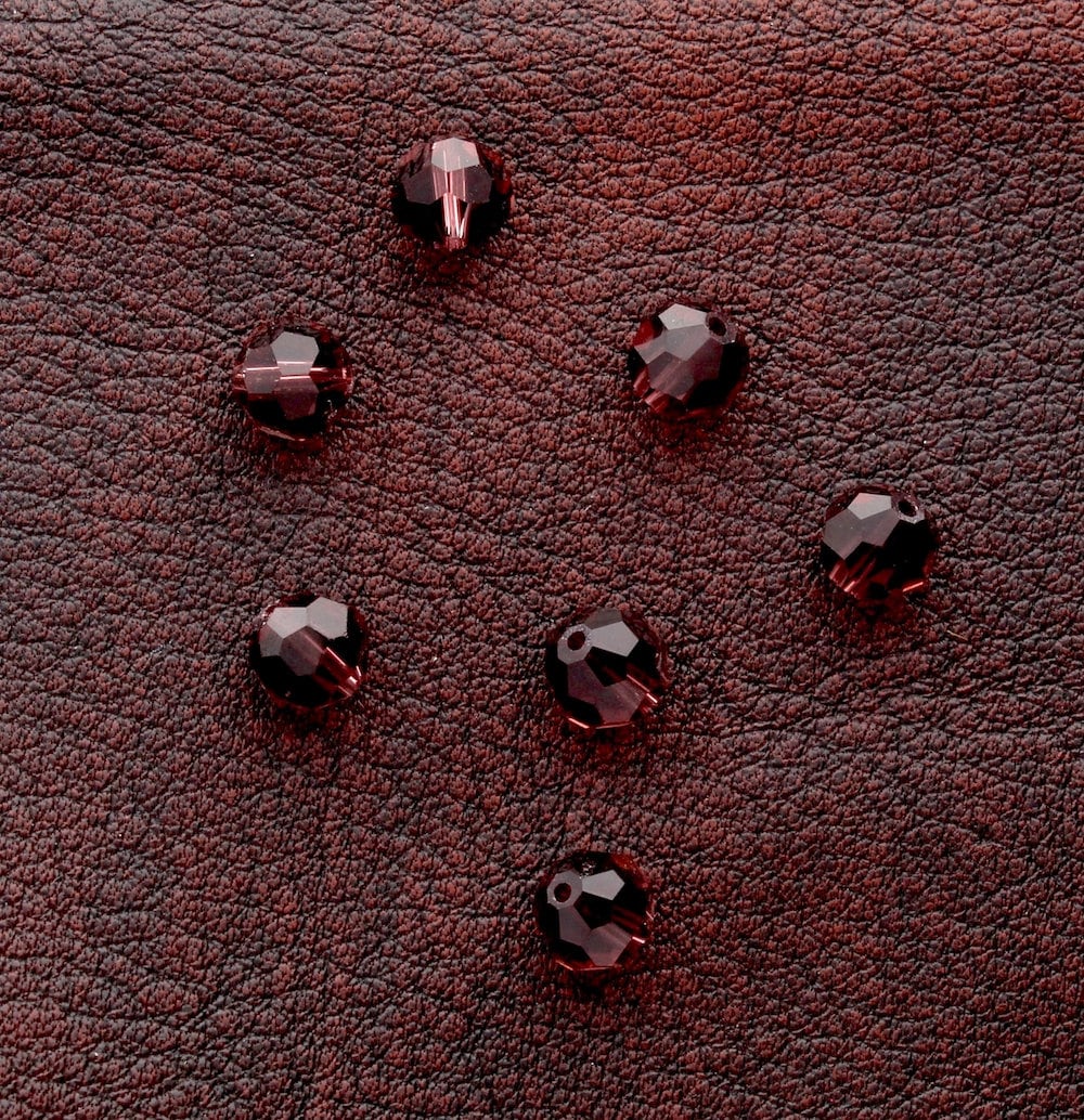 Plum Pink Purple Faceted Round Fire-n-Ice Crystal Beads, 8mm, 25 beads per Strand