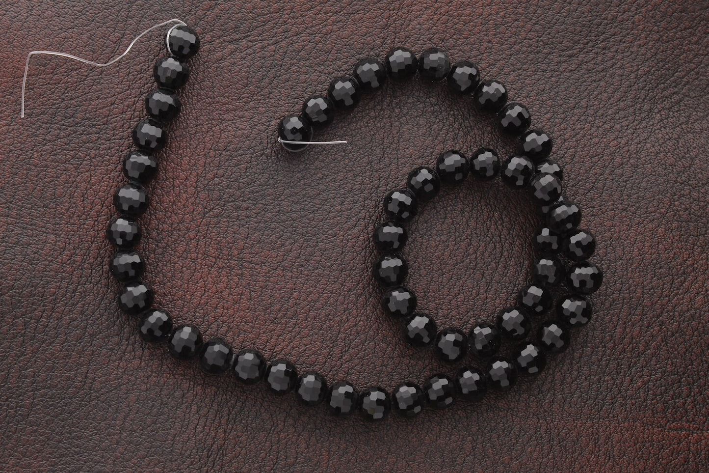 Black Round Faceted Fire-n-Ice Crystal Beads, 8mm, pack of 55