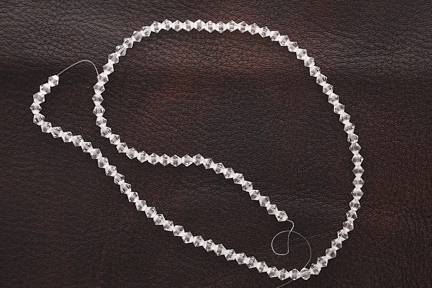 Clear Faceted Bi-cone Fire-n-Ice Crystal Beads, 6mm, Strand