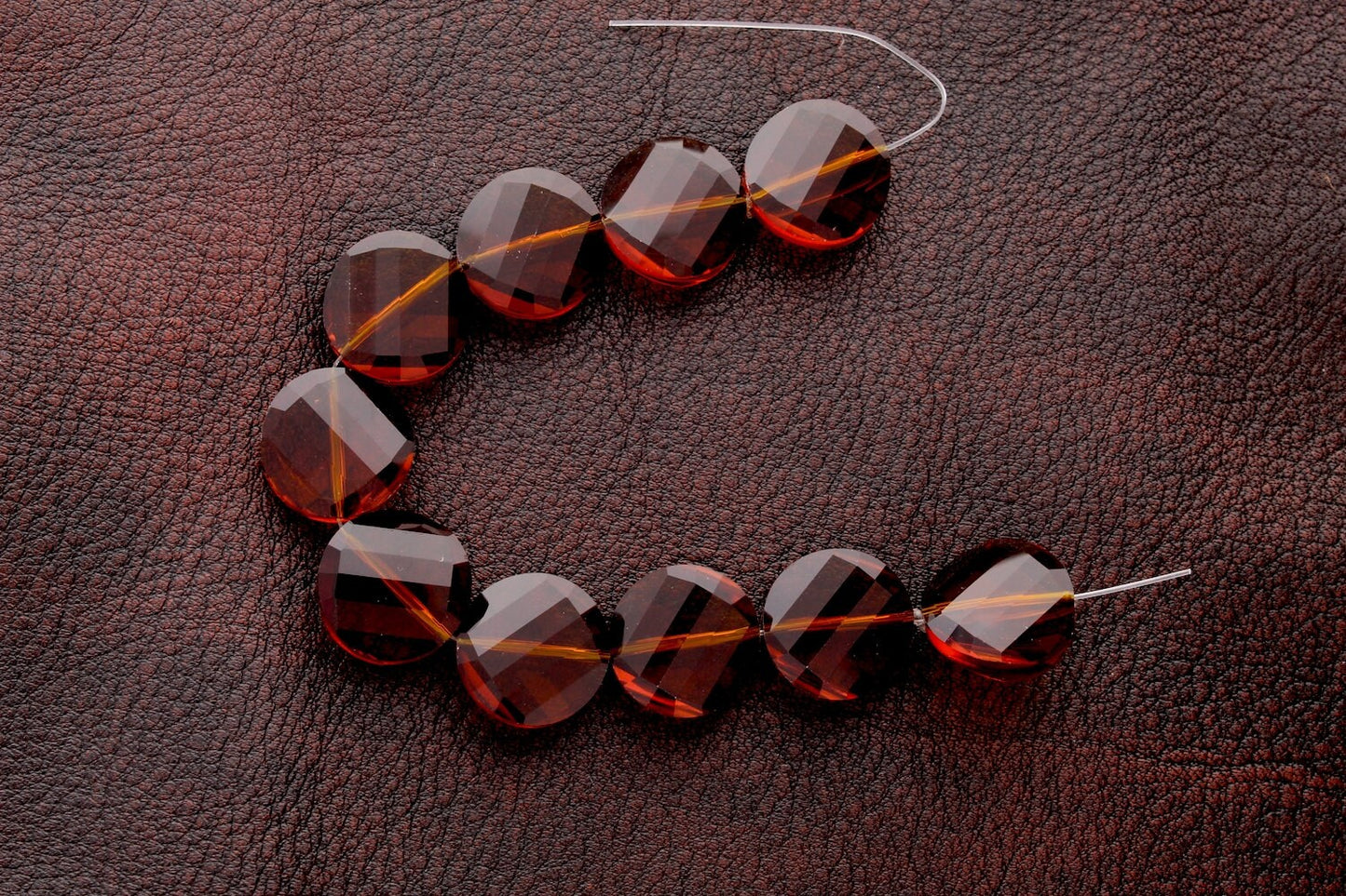 Red Faceted Round Beads, Twist Fire-n-Ice Crystal, 18mm, Pack of