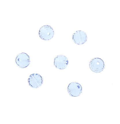 Aqua Round Faceted Fire-n-Ice Crystal Beads, 8mm, pack of 55
