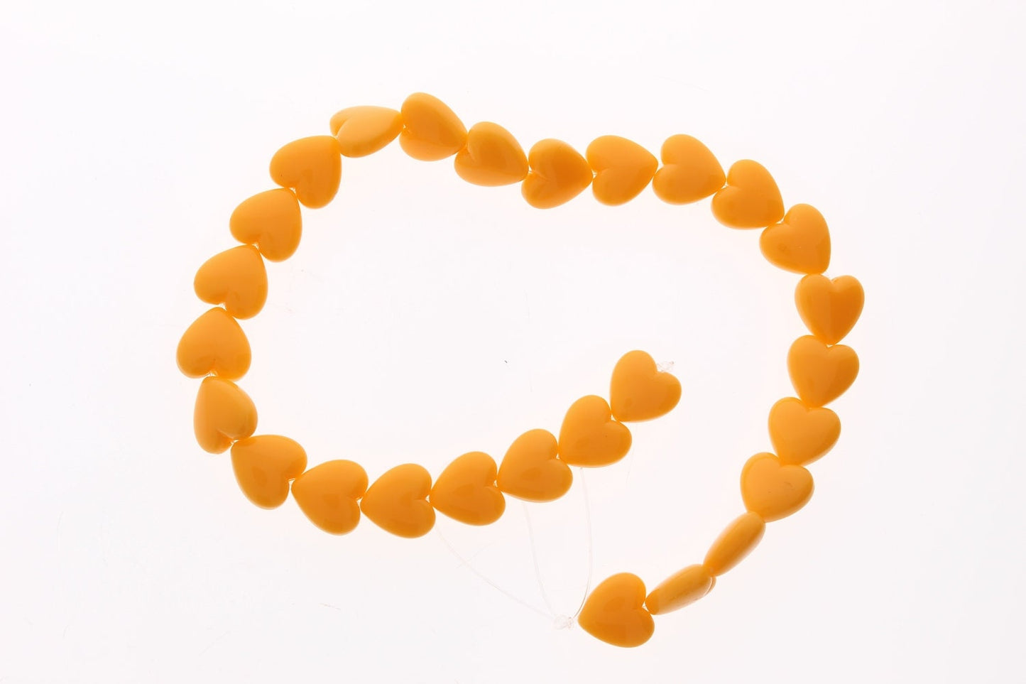 Vintage Italian Heart Beads, Mint Green or Sherbet Orange Lucite, 12mm, 28 Bead Strand