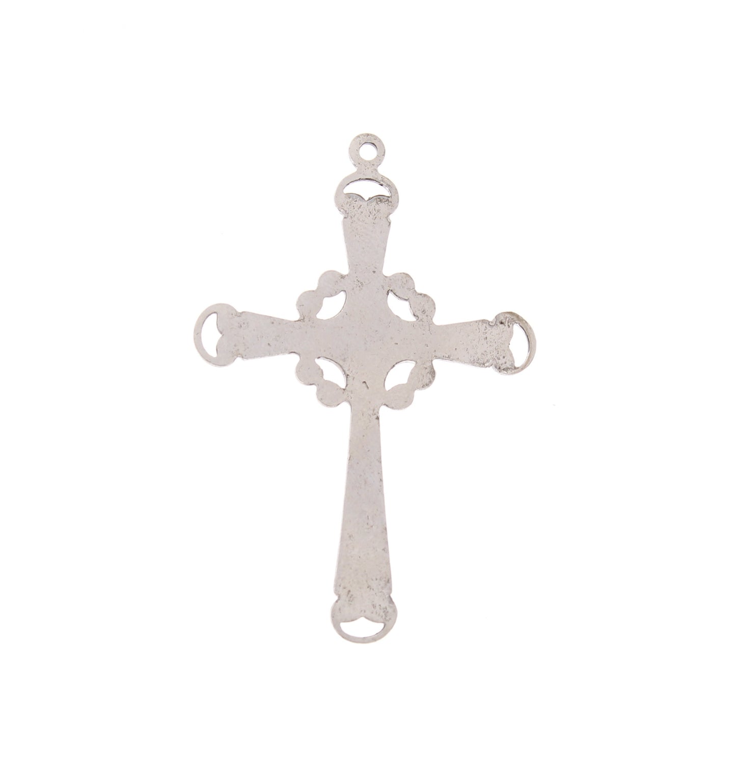 Apostles Cross Charm Pendant, Classic Silver, 34x50mm, Pack of 6