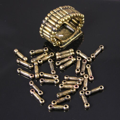1 Gross Stretch Ring Band Beads, Antique Gold or Silver, 1 gross (144 beads)
