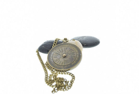 Steampunk World Timer Pendant 24" Necklace, burnished brass, P4422AG