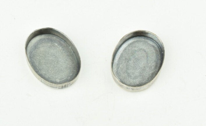 Bezel 18mm x 13mm stone setting, Classic Silver Oval Bezel, approx 2.4mm recessed, pack of 6