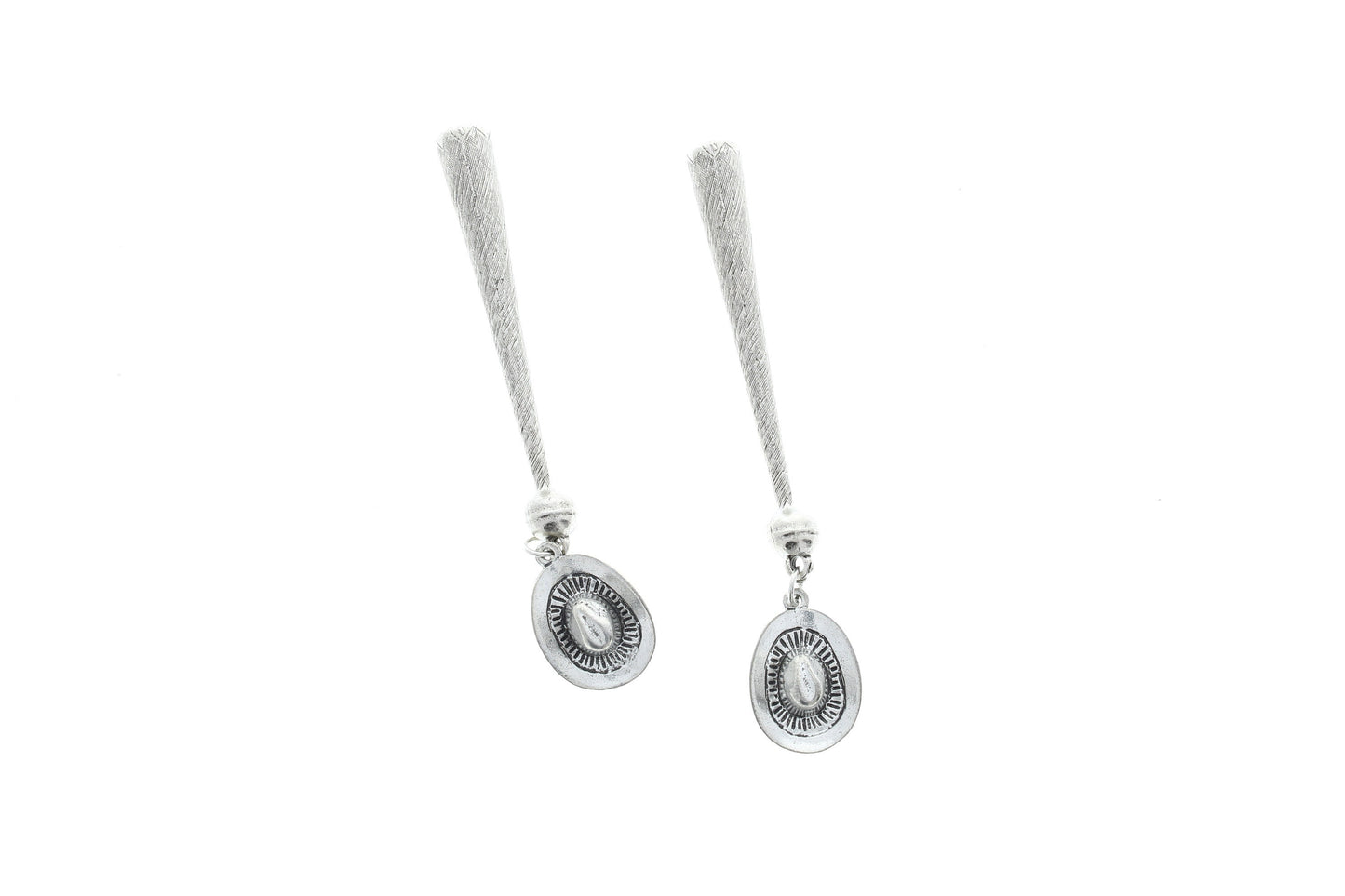 Bolo tip zinc cast, hat charm, crystal drop, sold package of 2 each