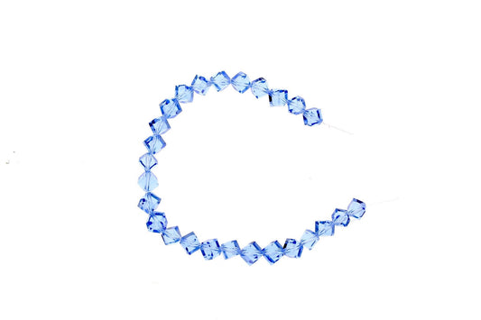 8mm Blue Crystal Cube w/Diagonal Hole Fire-n-Ice Crystal, 8mm, pack of 25