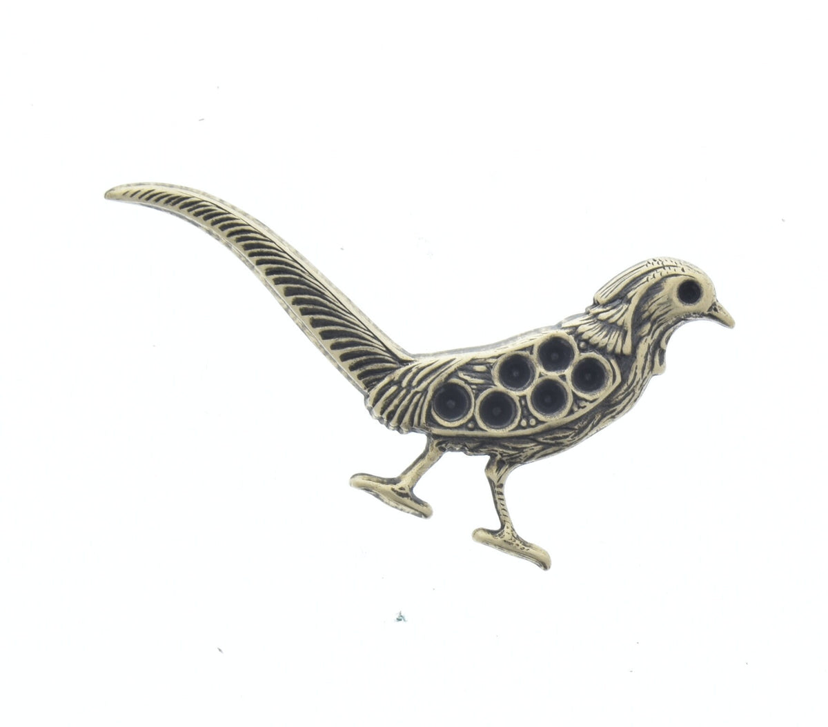 45mm Vintage Marcasite Bird Charm Stamping, with 6 Bezels, Antique Gold, made in USA, pack of 4