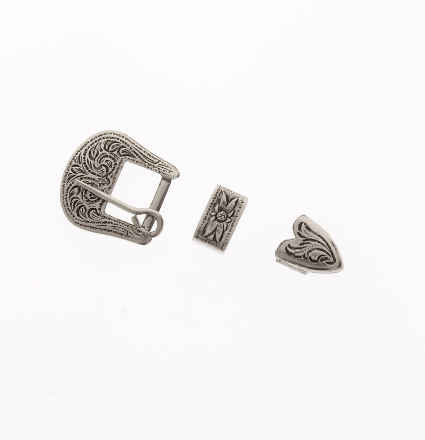 Hatband Buckle Set, 3/8", silver plate BS-HSA set of 3 pieces per set, 3 Buckle Sets = 9 Pieces Total