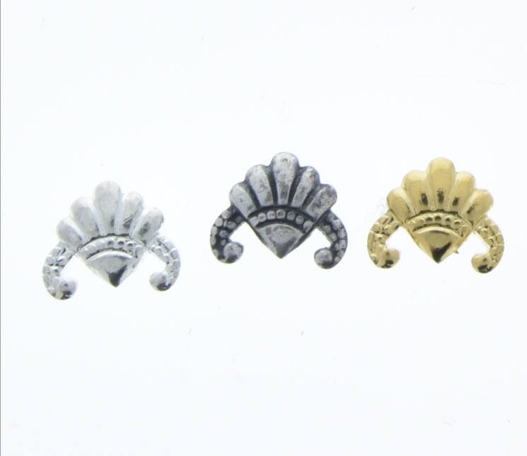 RBG Ginsburg Earring Charm Finding, 7mm x 9mm, antique silver, bright gold, bright silver, Made in USA, Pack of 6